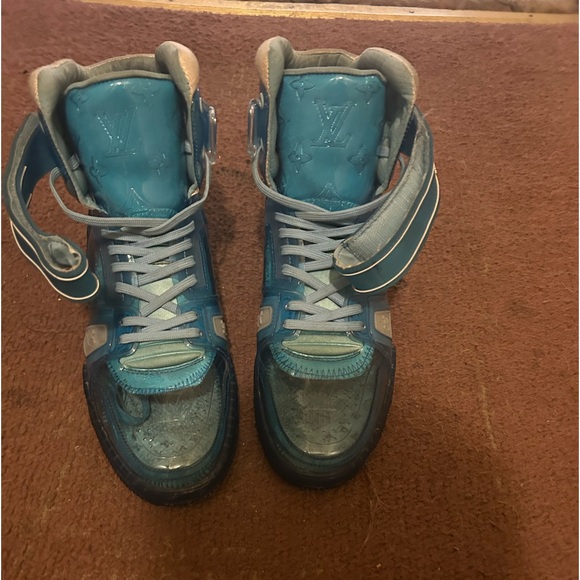 Transparent Louis vuttion high top trainer sneaker BLUE OPEN TO TRADES - Picture 2 of 8